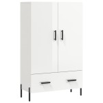 vidaXL Dulap înalt, alb extralucios, 69,5x31x115 cm, lemn prelucrat vidaXL Dulap înalt, alb extralucios, 69,5x31x115 cm, lemn prelucrat