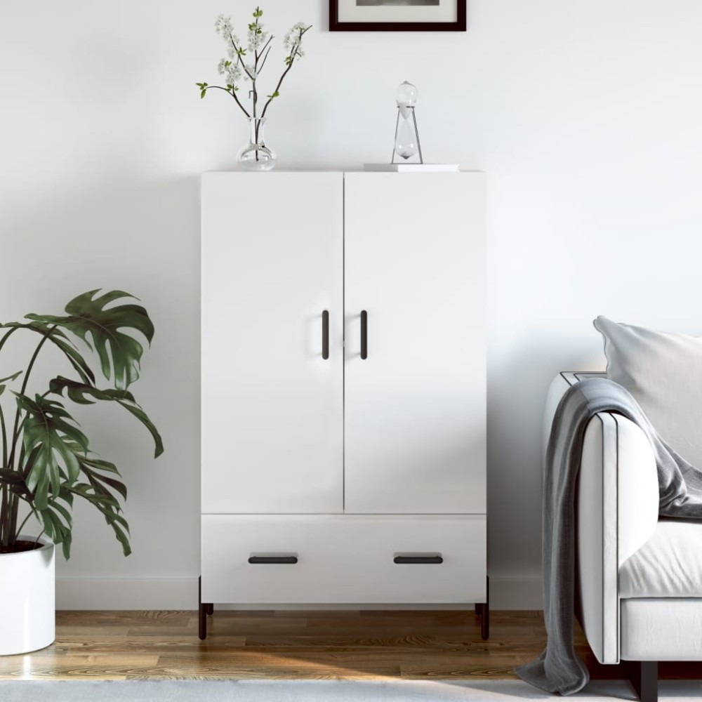 vidaXL Dulap înalt, alb extralucios, 69,5x31x115 cm, lemn prelucrat