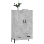 vidaXL Dulap înalt, gri beton, 69,5x31x115 cm, lemn prelucrat