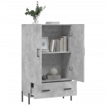 vidaXL Dulap înalt, gri beton, 69,5x31x115 cm, lemn prelucrat