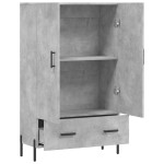 vidaXL Dulap înalt, gri beton, 69,5x31x115 cm, lemn prelucrat