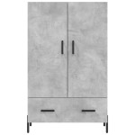 vidaXL Dulap înalt, gri beton, 69,5x31x115 cm, lemn prelucrat