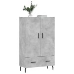vidaXL Dulap înalt, gri beton, 69,5x31x115 cm, lemn prelucrat