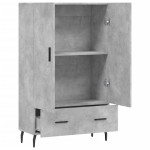 vidaXL Dulap înalt, gri beton, 69,5x31x115 cm, lemn prelucrat