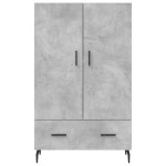 vidaXL Dulap înalt, gri beton, 69,5x31x115 cm, lemn prelucrat