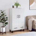 vidaXL Dulap înalt, alb extralucios, 69,5x31x115 cm, lemn prelucrat vidaXL Dulap înalt, alb extralucios, 69,5x31x115 cm, lemn prelucrat