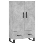 vidaXL Dulap înalt, gri beton, 69,5x31x115 cm, lemn prelucrat