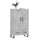 vidaXL Dulap înalt, gri beton, 69,5x31x115 cm, lemn prelucrat