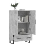 vidaXL Dulap înalt, gri beton, 69,5x31x115 cm, lemn prelucrat