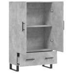 vidaXL Dulap înalt, gri beton, 69,5x31x115 cm, lemn prelucrat
