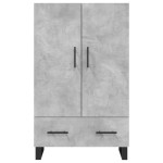 vidaXL Dulap înalt, gri beton, 69,5x31x115 cm, lemn prelucrat