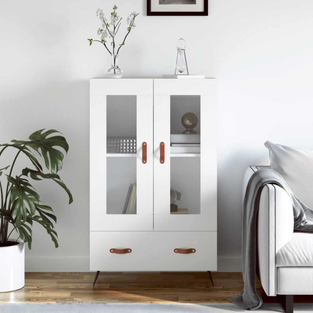 vidaXL Dulap înalt, alb, 69,5x31x115 cm, lemn prelucrat