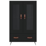 vidaXL Dulap înalt, negru, 69,5x31x115 cm, lemn prelucrat