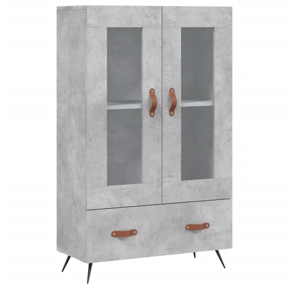 vidaXL Dulap înalt, gri beton, 69,5x31x115 cm, lemn prelucrat