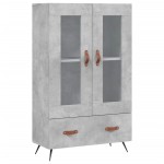 vidaXL Dulap înalt, gri beton, 69,5x31x115 cm, lemn prelucrat
