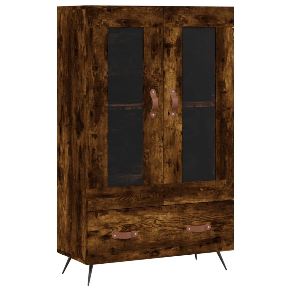 vidaXL Dulap înalt, stejar afumat, 69,5x31x115 cm, lemn prelucrat