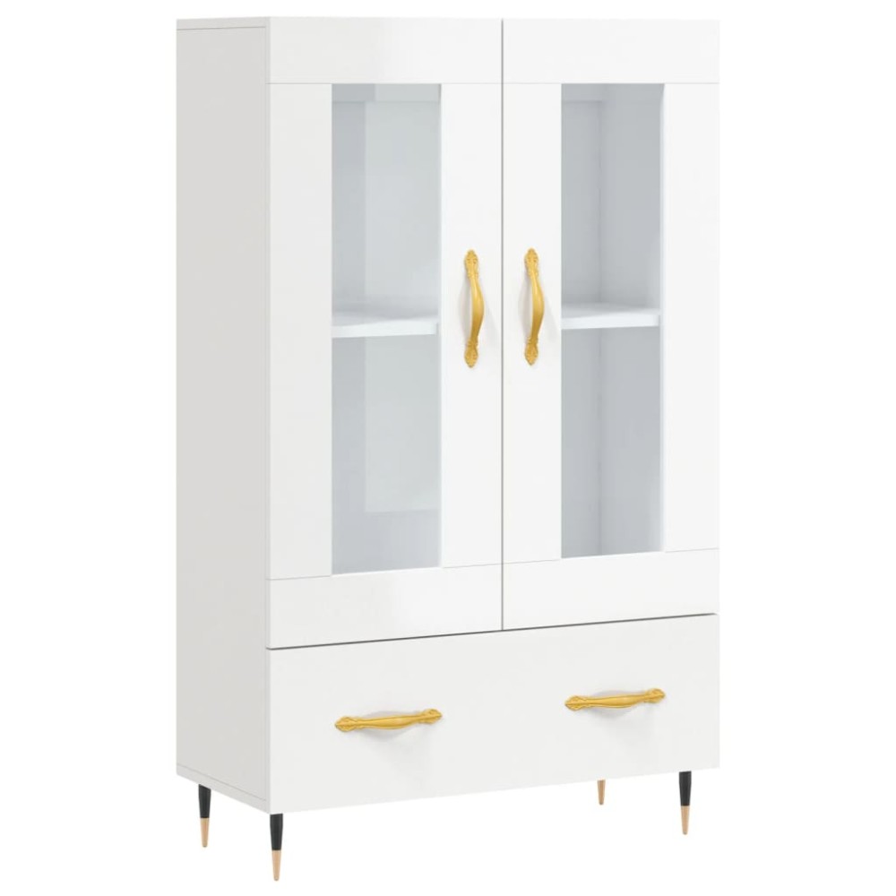 vidaXL Dulap înalt, alb extralucios, 69,5x31x115 cm, lemn prelucrat