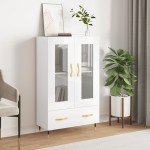 vidaXL Dulap înalt, alb extralucios, 69,5x31x115 cm, lemn prelucrat vidaXL Dulap înalt, alb extralucios, 69,5x31x115 cm, lemn prelucrat