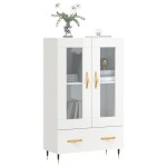 vidaXL Dulap înalt, alb extralucios, 69,5x31x115 cm, lemn prelucrat vidaXL Dulap înalt, alb extralucios, 69,5x31x115 cm, lemn prelucrat