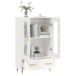vidaXL Dulap înalt, alb extralucios, 69,5x31x115 cm, lemn prelucrat vidaXL Dulap înalt, alb extralucios, 69,5x31x115 cm, lemn prelucrat