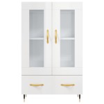 vidaXL Dulap înalt, alb extralucios, 69,5x31x115 cm, lemn prelucrat vidaXL Dulap înalt, alb extralucios, 69,5x31x115 cm, lemn prelucrat