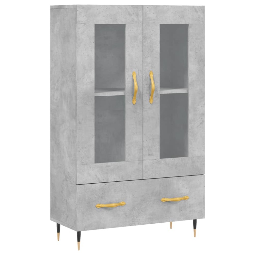 vidaXL Dulap înalt, gri beton, 69,5x31x115 cm, lemn prelucrat