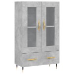 vidaXL Dulap înalt, gri beton, 69,5x31x115 cm, lemn prelucrat