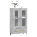 vidaXL Dulap înalt, gri beton, 69,5x31x115 cm, lemn prelucrat