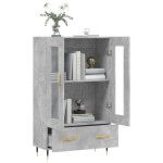 vidaXL Dulap înalt, gri beton, 69,5x31x115 cm, lemn prelucrat
