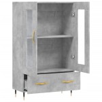 vidaXL Dulap înalt, gri beton, 69,5x31x115 cm, lemn prelucrat