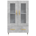 vidaXL Dulap înalt, gri beton, 69,5x31x115 cm, lemn prelucrat