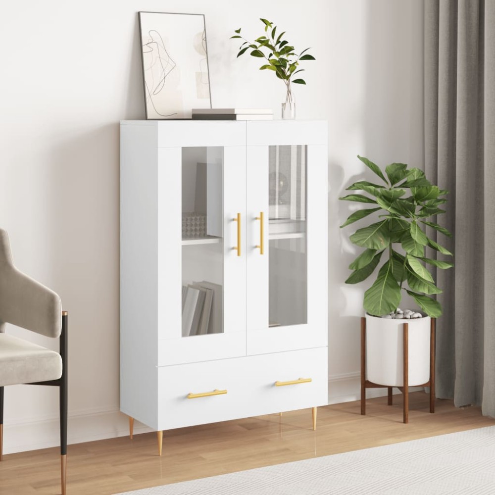 vidaXL Dulap înalt, alb, 69,5x31x115 cm, lemn prelucrat