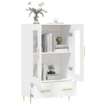 vidaXL Dulap înalt, alb, 69,5x31x115 cm, lemn prelucrat