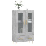 vidaXL Dulap înalt, gri beton, 69,5x31x115 cm, lemn prelucrat