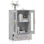 vidaXL Dulap înalt, gri beton, 69,5x31x115 cm, lemn prelucrat