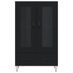 vidaXL Dulap înalt, negru, 69,5x31x115 cm, lemn prelucrat