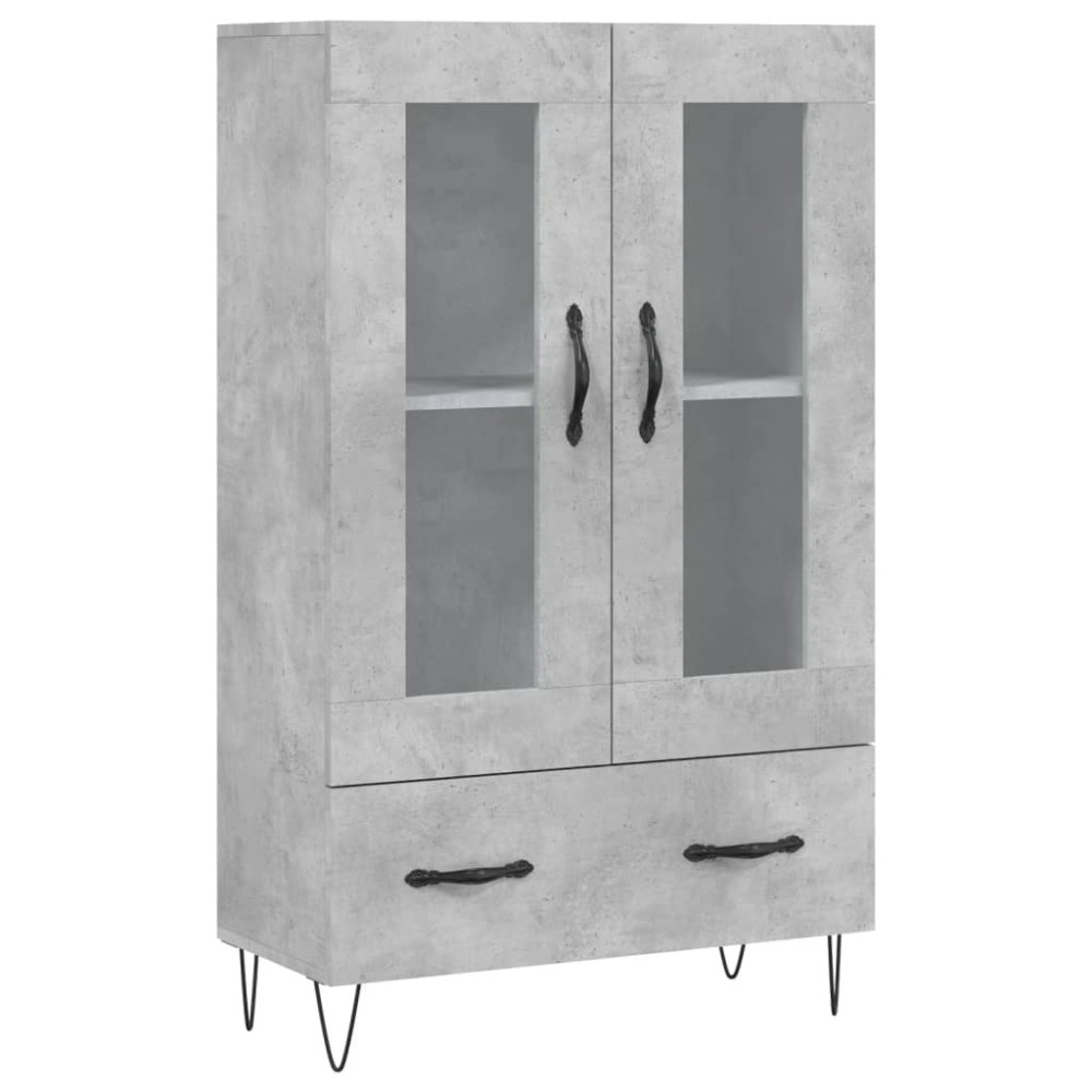 vidaXL Dulap înalt, gri beton, 69,5x31x115 cm, lemn prelucrat