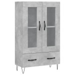 vidaXL Dulap înalt, gri beton, 69,5x31x115 cm, lemn prelucrat
