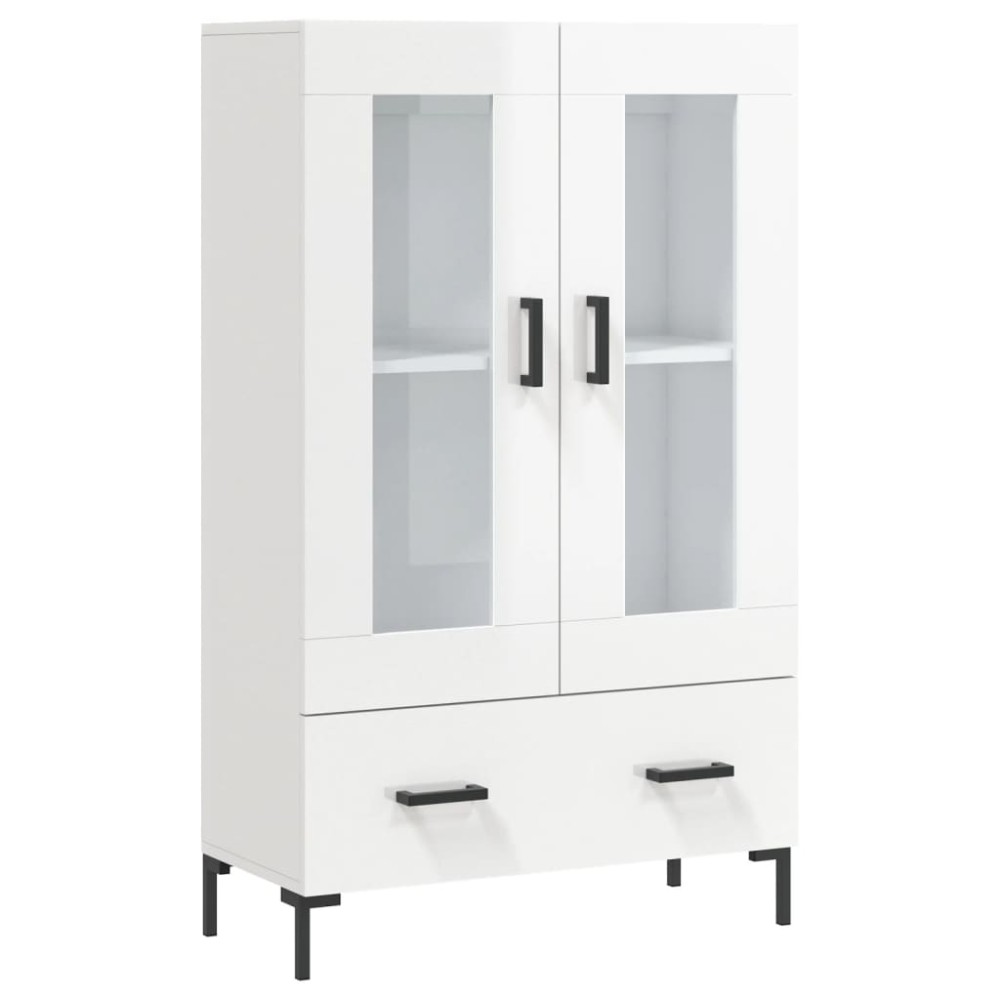 vidaXL Dulap înalt, alb extralucios, 69,5x31x115 cm, lemn prelucrat