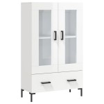 vidaXL Dulap înalt, alb extralucios, 69,5x31x115 cm, lemn prelucrat vidaXL Dulap înalt, alb extralucios, 69,5x31x115 cm, lemn prelucrat