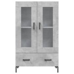 vidaXL Dulap înalt, gri beton, 69,5x31x115 cm, lemn prelucrat