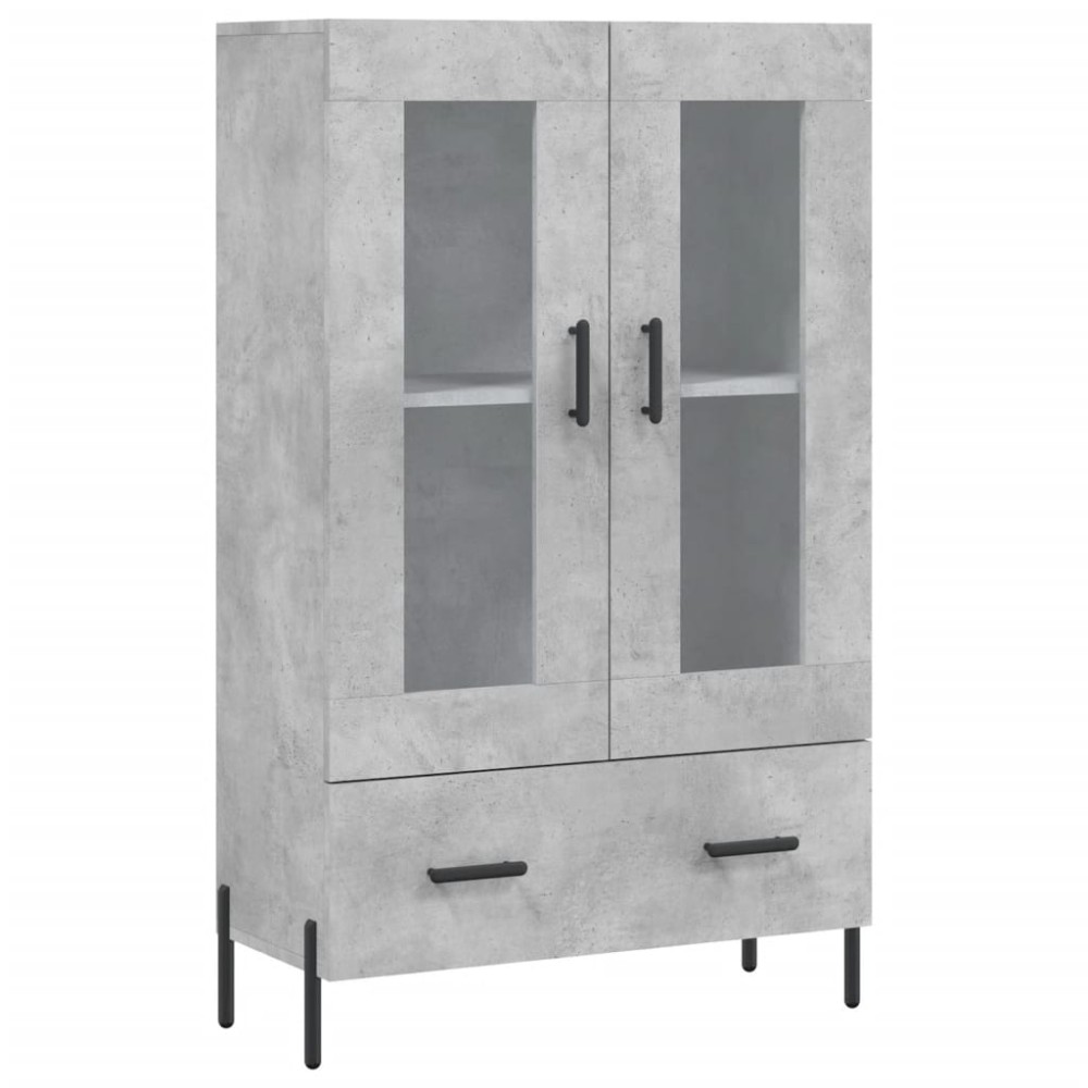 vidaXL Dulap înalt, gri beton, 69,5x31x115 cm, lemn prelucrat
