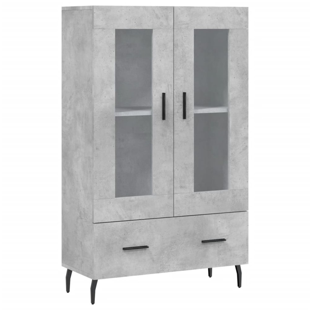 vidaXL Dulap înalt, gri beton, 69,5x31x115 cm, lemn prelucrat