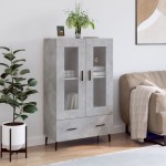 vidaXL Dulap înalt, gri beton, 69,5x31x115 cm, lemn prelucrat