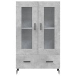 vidaXL Dulap înalt, gri beton, 69,5x31x115 cm, lemn prelucrat