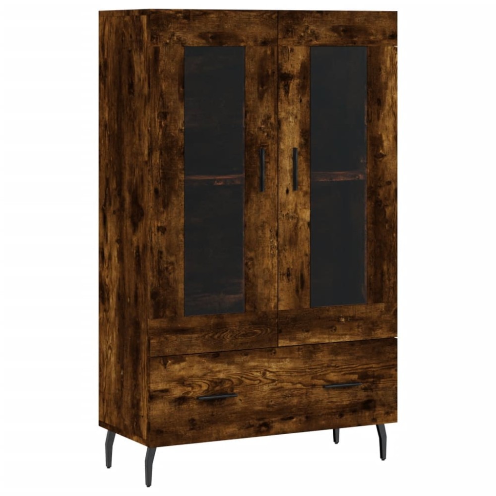 vidaXL Dulap înalt, stejar afumat, 69,5x31x115 cm, lemn prelucrat