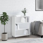 vidaXL Bibliotecă, albă, 69,5x32,5x90 cm, lemn compozit vidaXL Bibliotecă, albă, 69,5x32,5x90 cm, lemn compozit