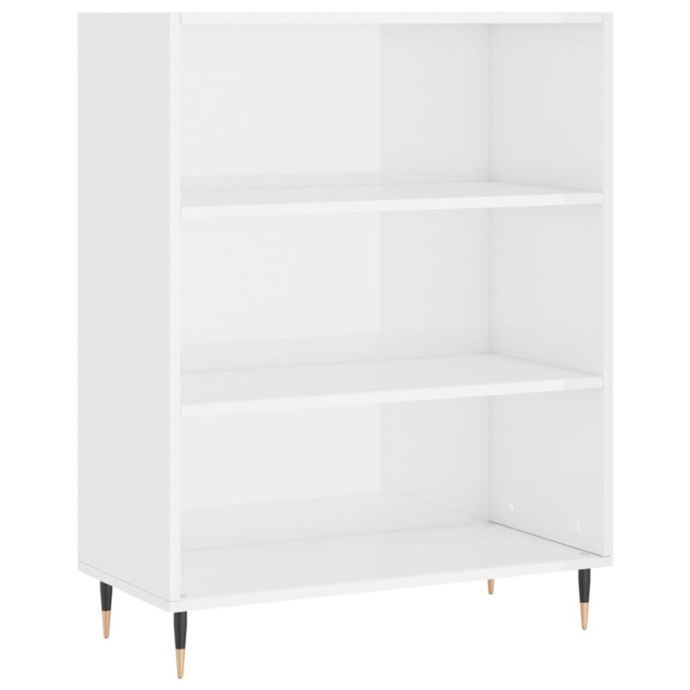 vidaXL Bibliotecă, alb extralucios, 69,5x32,5x90 cm, lemn prelucrat