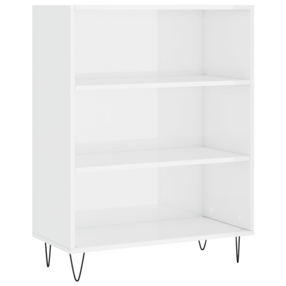 vidaXL Bibliotecă, alb extralucios, 69,5x32,5x90 cm, lemn prelucrat