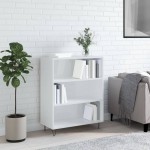 vidaXL Bibliotecă, alb extralucios, 69,5x32,5x90 cm, lemn prelucrat vidaXL Bibliotecă, alb extralucios, 69,5x32,5x90 cm, lemn prelucrat